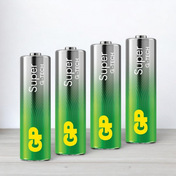Батарейка АА, GP Super, щелочная, alkaline LR6, 1,5V, 4шт/уп